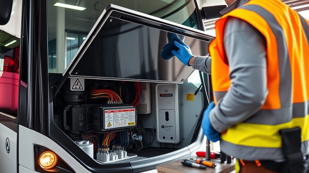 prepare for electric bus inspection
