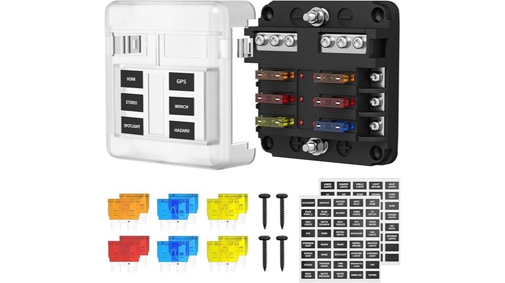 12v fuse block with led