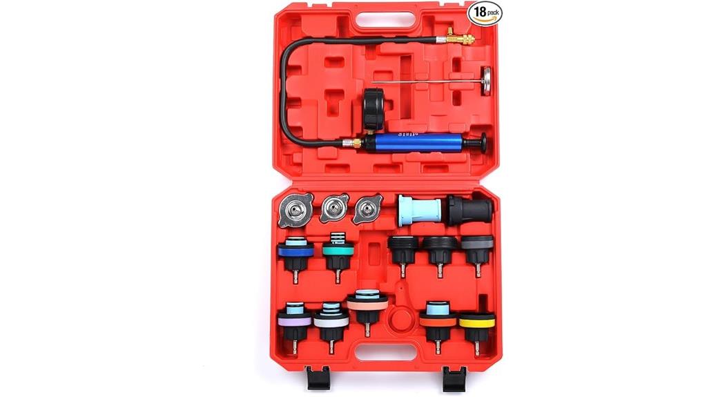 18 piece radiator testing kit