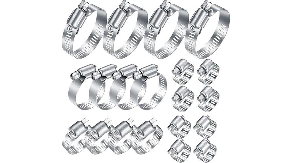 20 piece stainless hose clamp kit