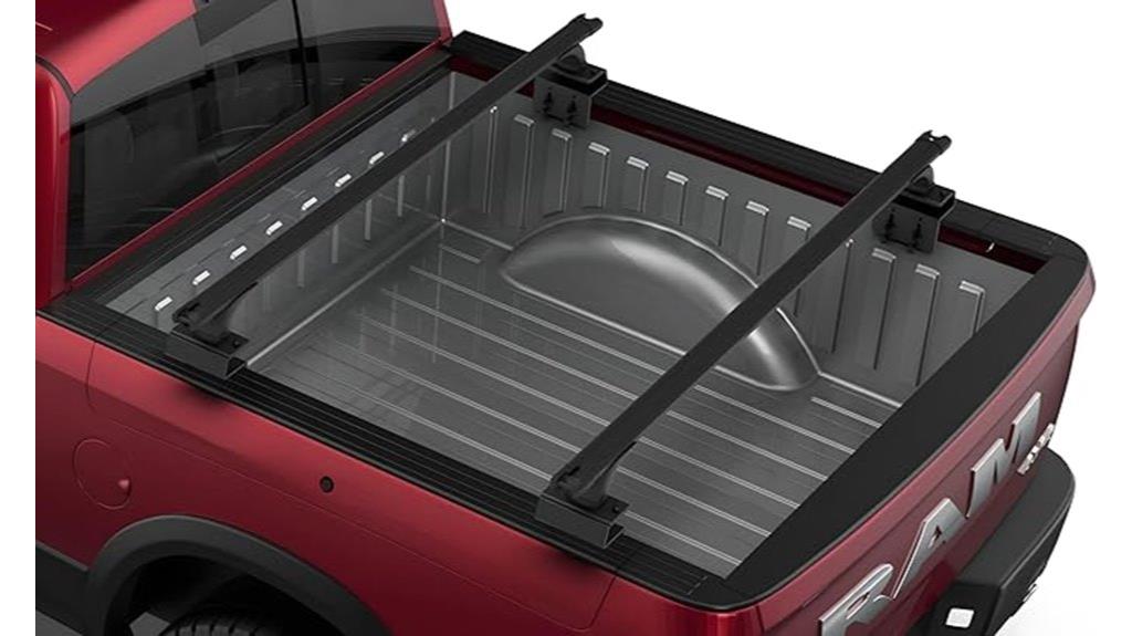 adjustable black truck bed