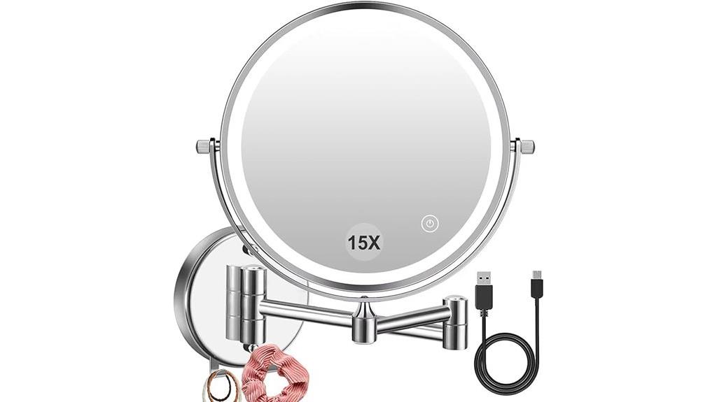 adjustable led wall mirror