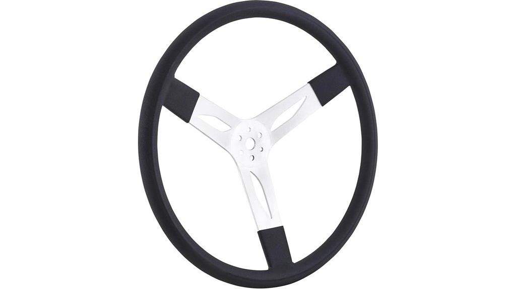black 17 inch cushioned steering