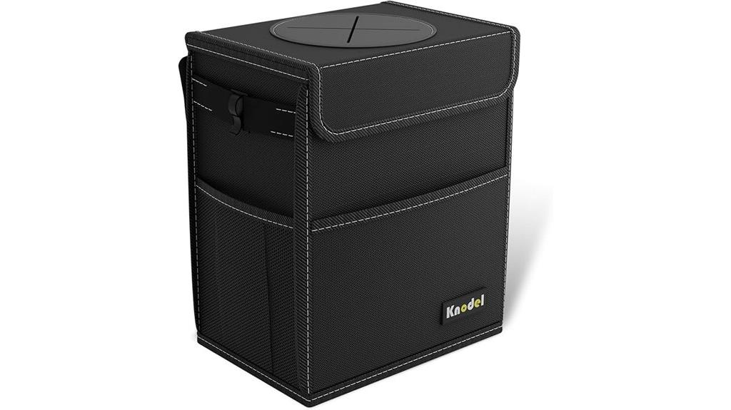 black leak proof car trash can