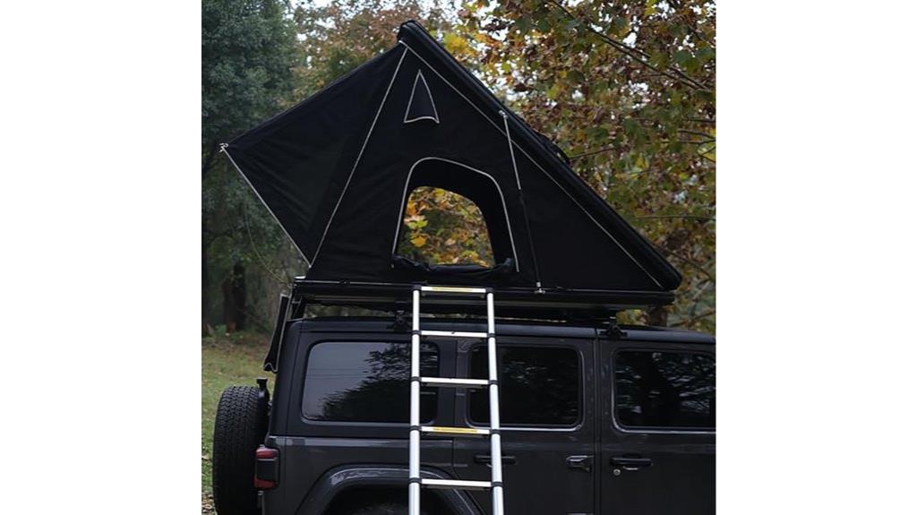 black rooftop camping tent