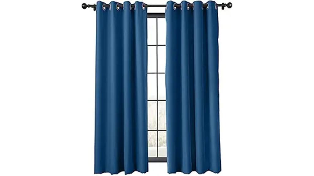 blue blackout curtain panel