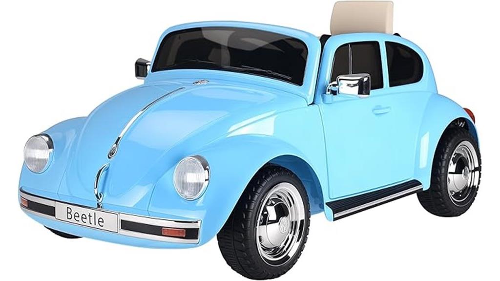 blue volkswagen beetle ride on
