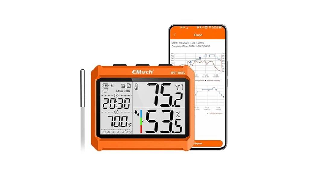 bluetooth external probe hygrometer