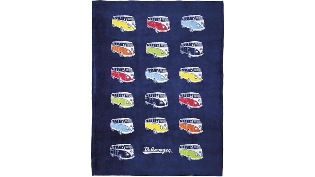 bus campervan fleece blanket
