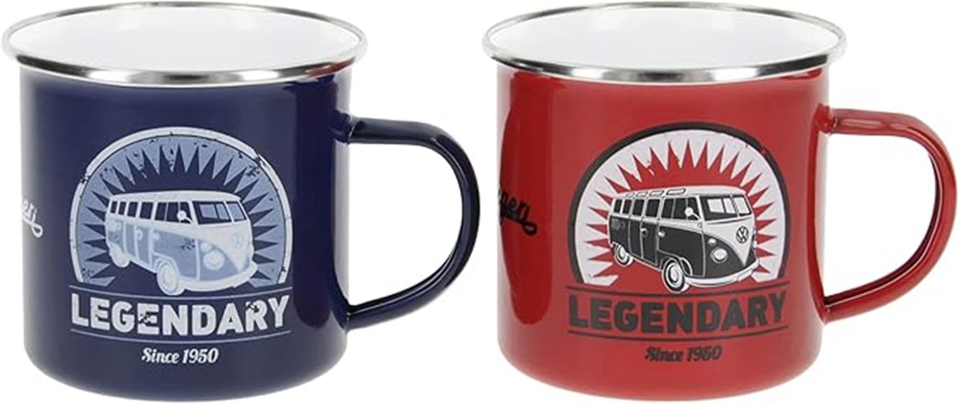 camping enamel mug set