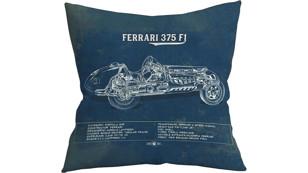 car themed decorative pillow