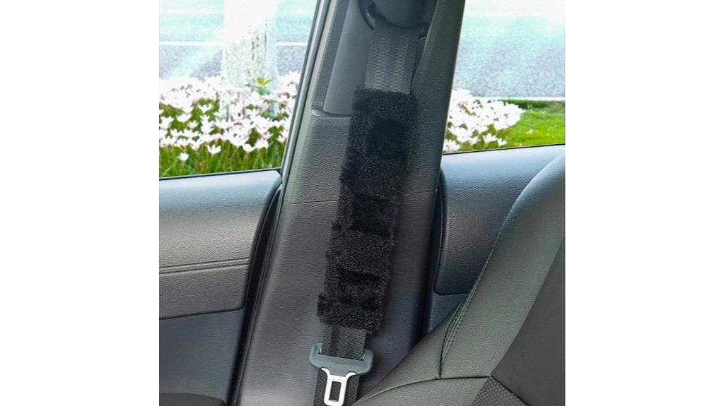 checkered fuzzy seat belt covers