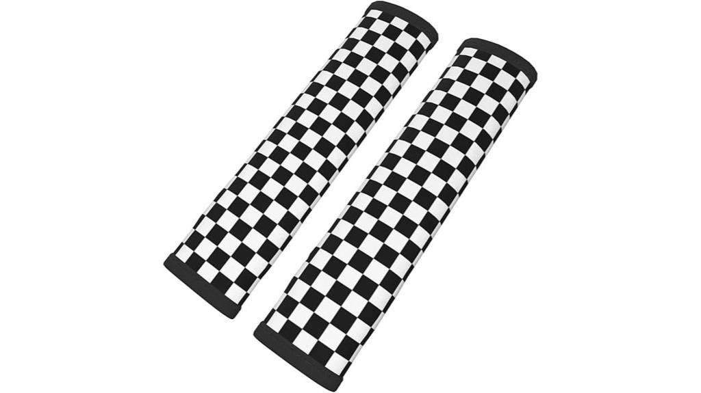 checkered seatbelt pad