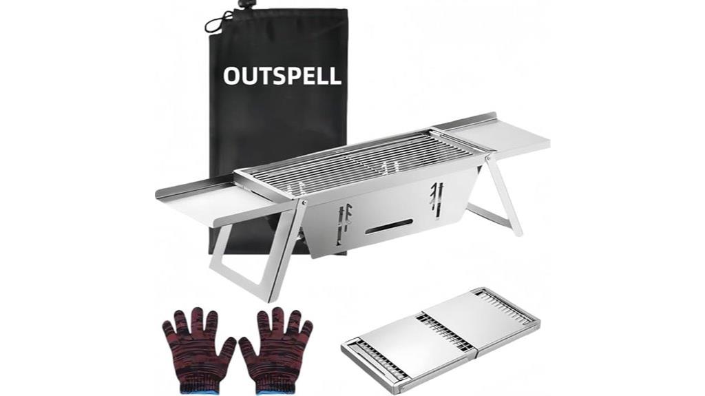 compact camping charcoal grill