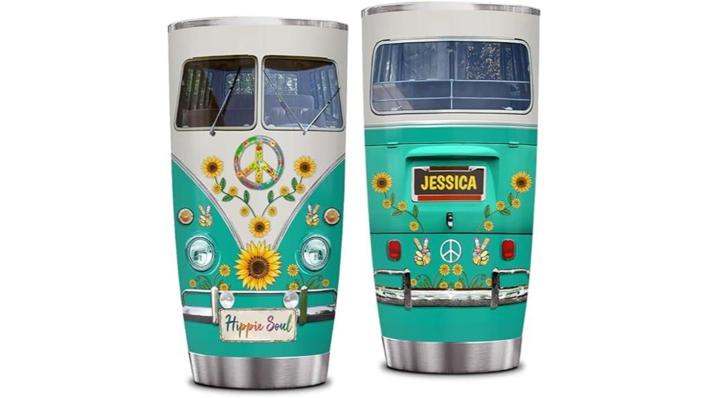 custom hippie tumbler gift