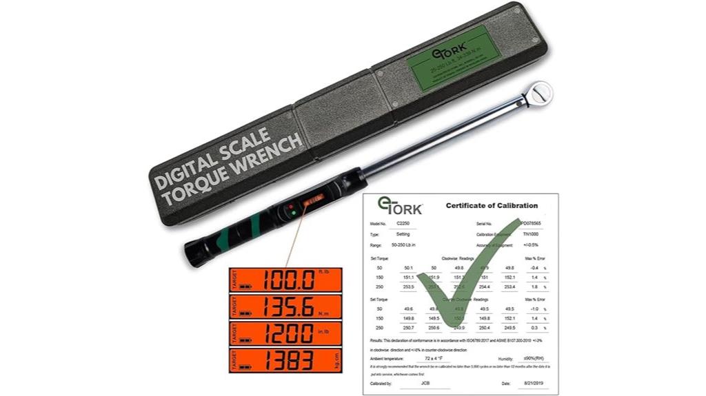 digital torque wrench specifications