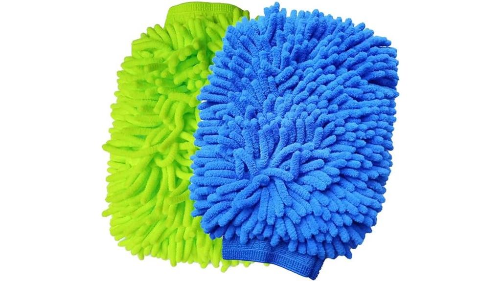 double pack microfiber mitts