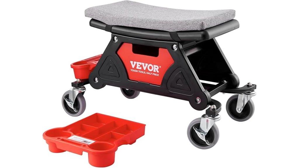 durable garage stool with trays