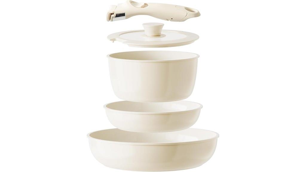 five piece ceramic cookware set