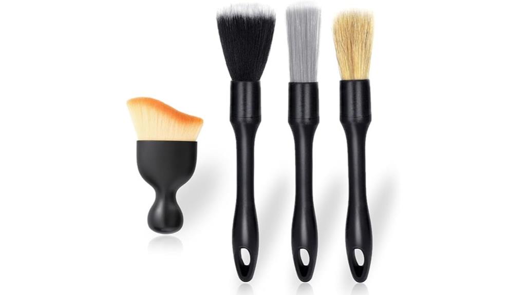 four piece car cleaning brushes