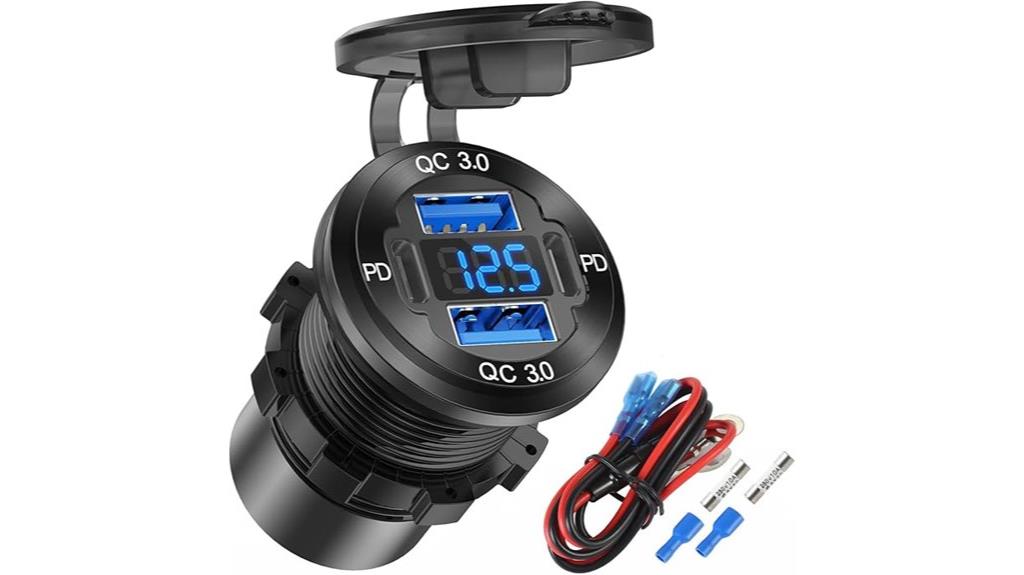 four port 12v usb charger