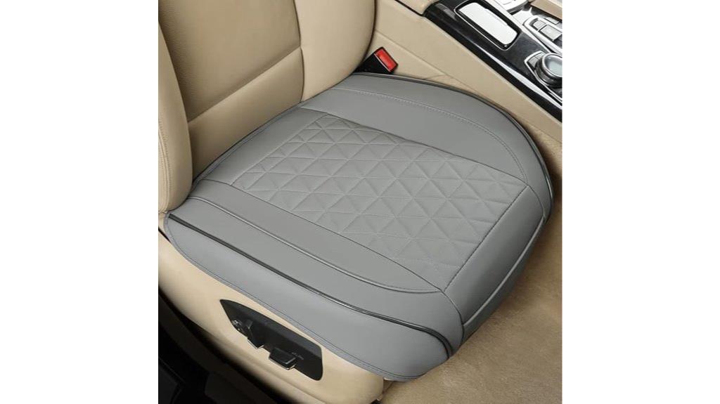 gray faux leather seat cover