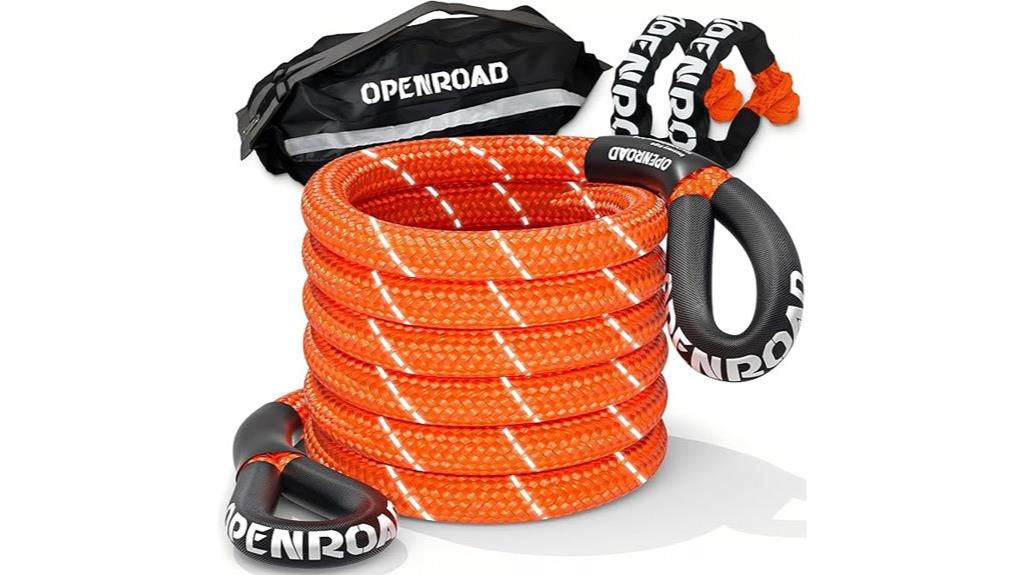heavy duty orange recovery rope
