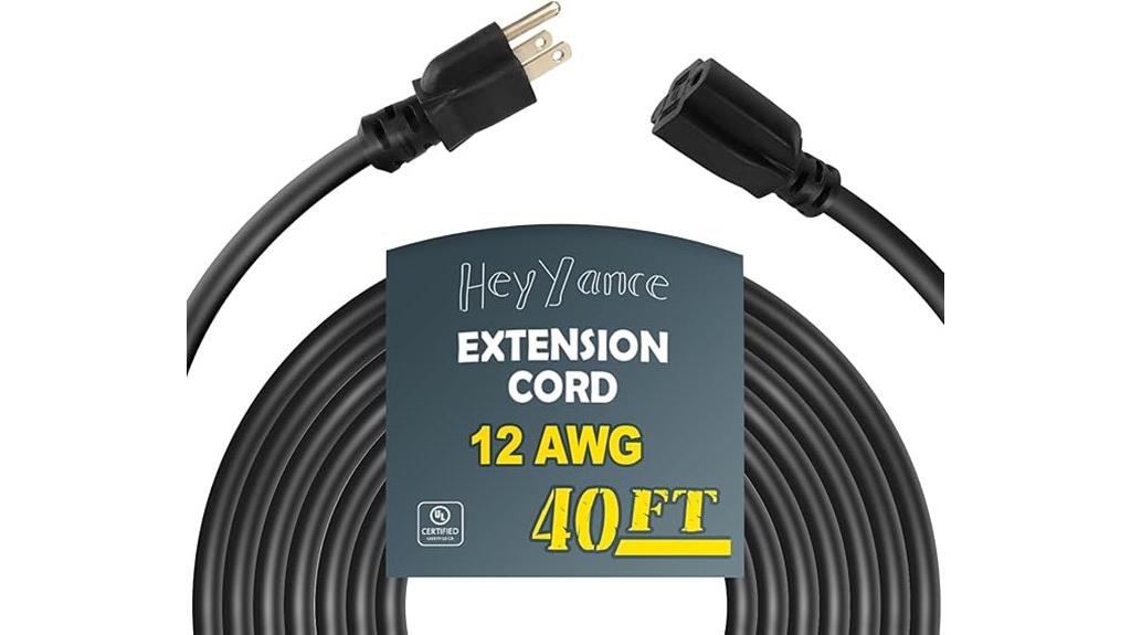 heavy duty waterproof extension cord