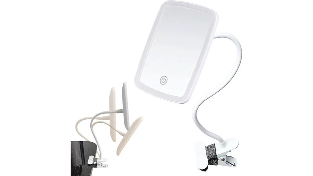 illuminated gooseneck makeup mirror