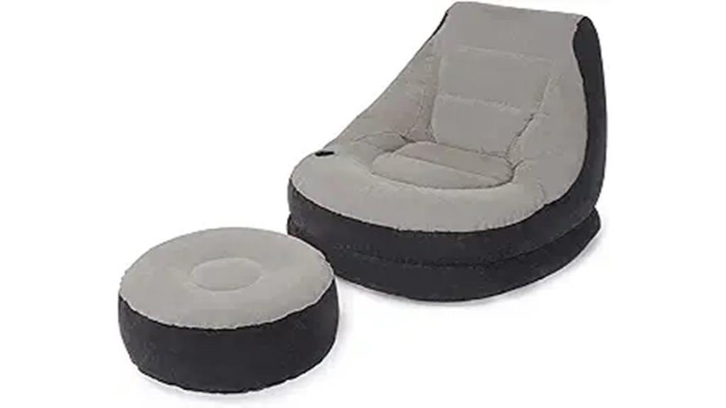 inflatable lounge with ottoman
