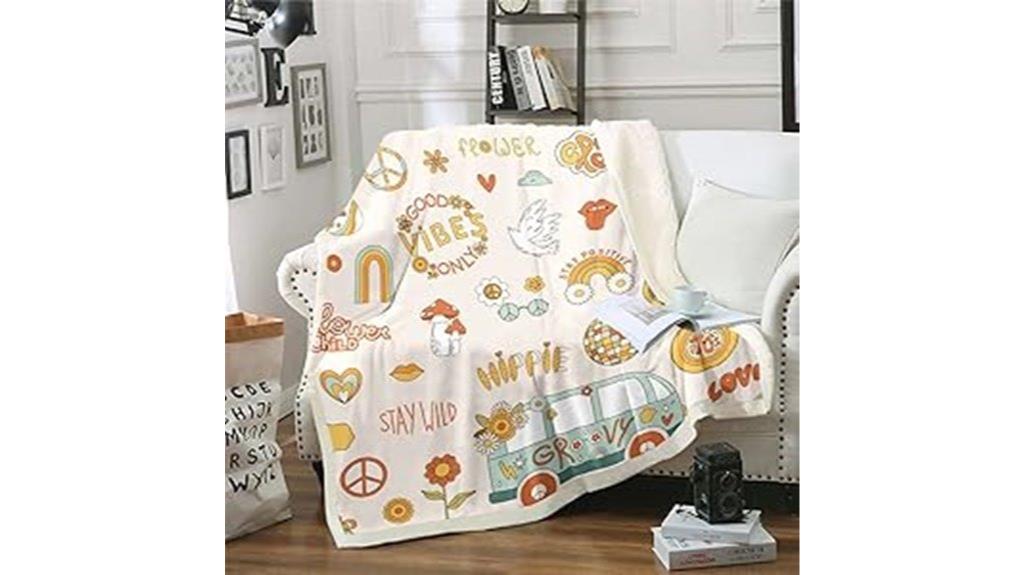 kids retro rainbow fleece