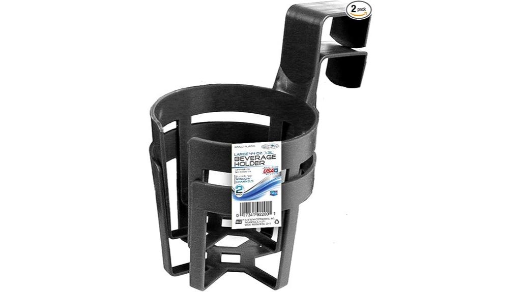 large black plastic cup holders