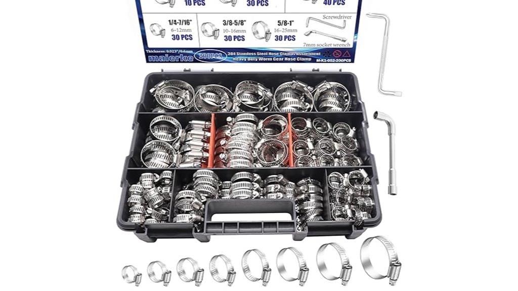 large stainless steel hose clamps