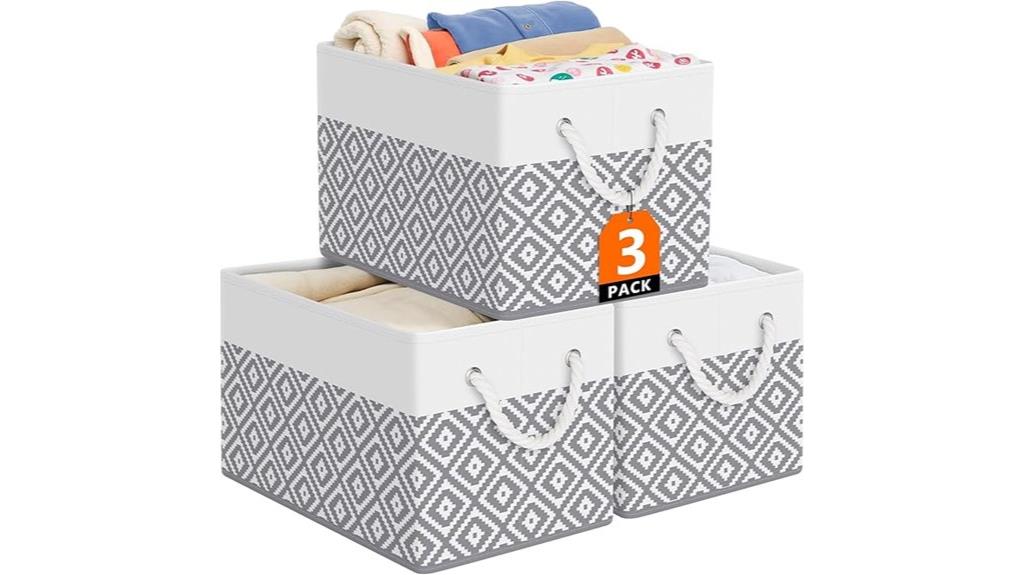 large storage bins with handles