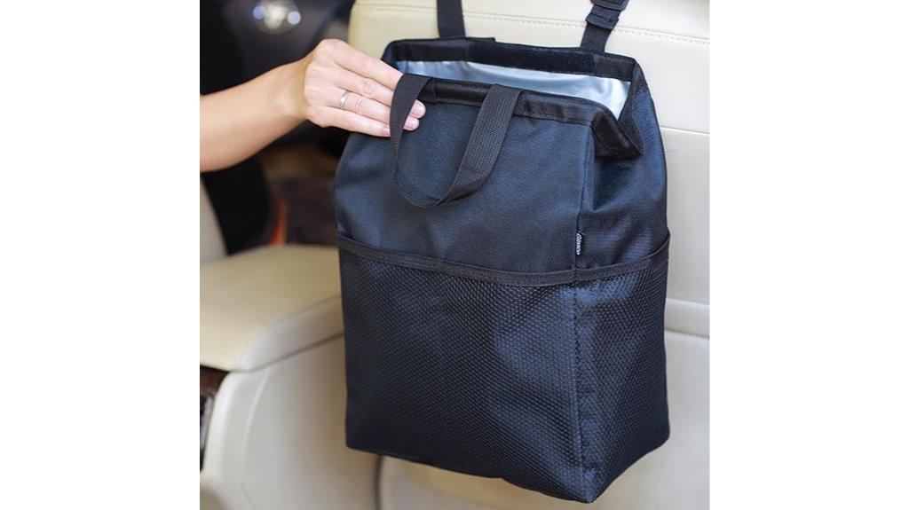 leak proof black car trash
