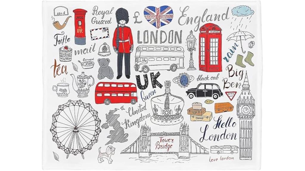 london city doodles blanket