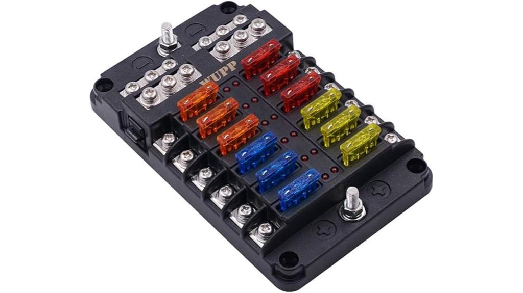 marine fuse panel with leds