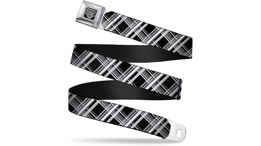 men s plaid seatbelt belt