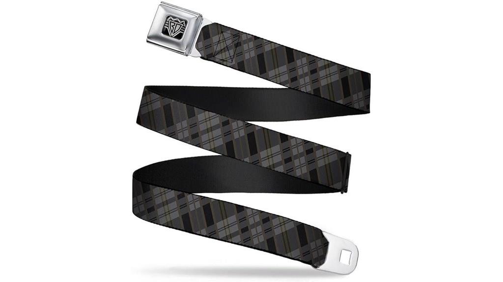 mens plaid seatbelt belt