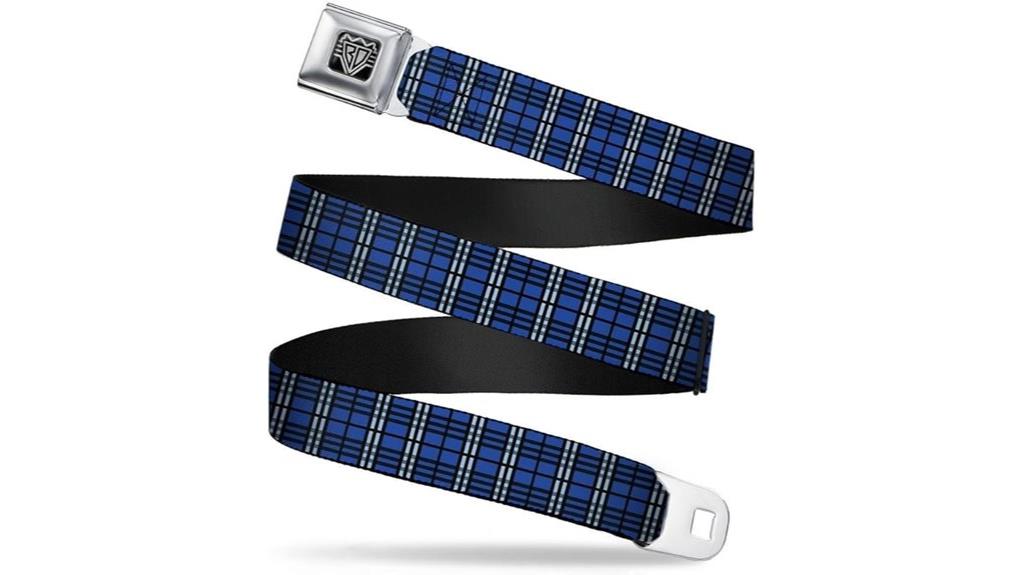 mens plaid seatbelt belt