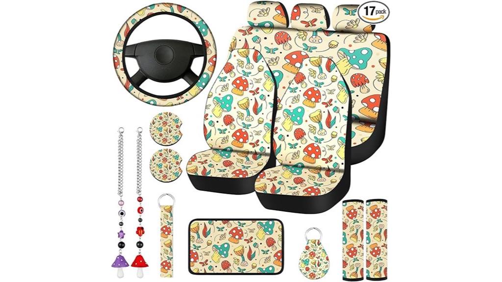 mushroom themed car seat covers