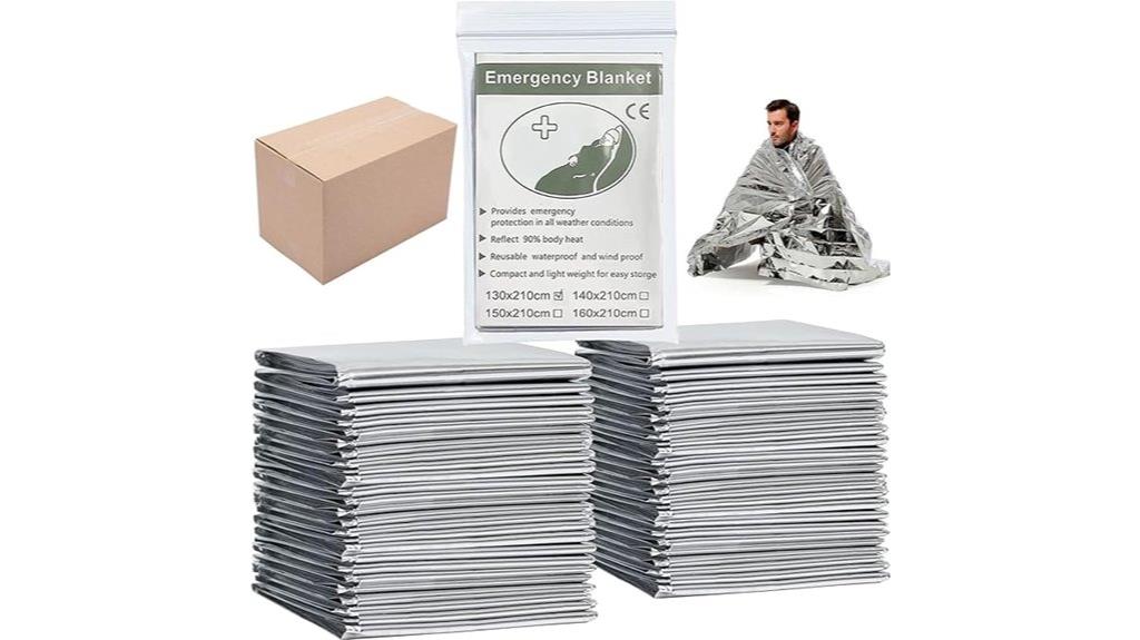 pack of 25 silver emergency blankets