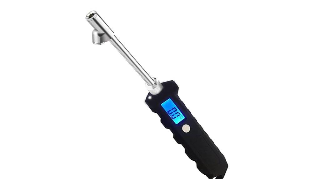 pink digital tire gauge