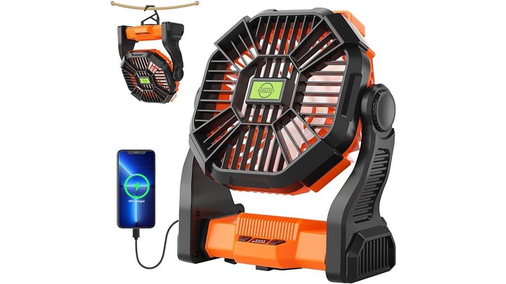 portable rechargeable fan with led