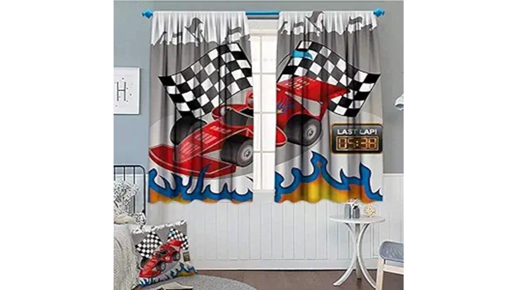 race car flag curtain