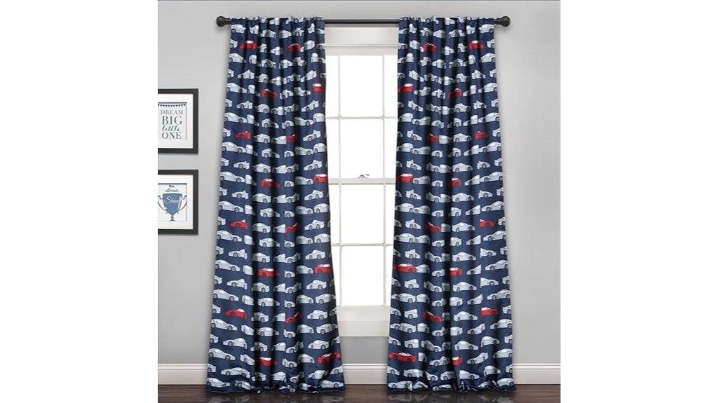 race car window curtains