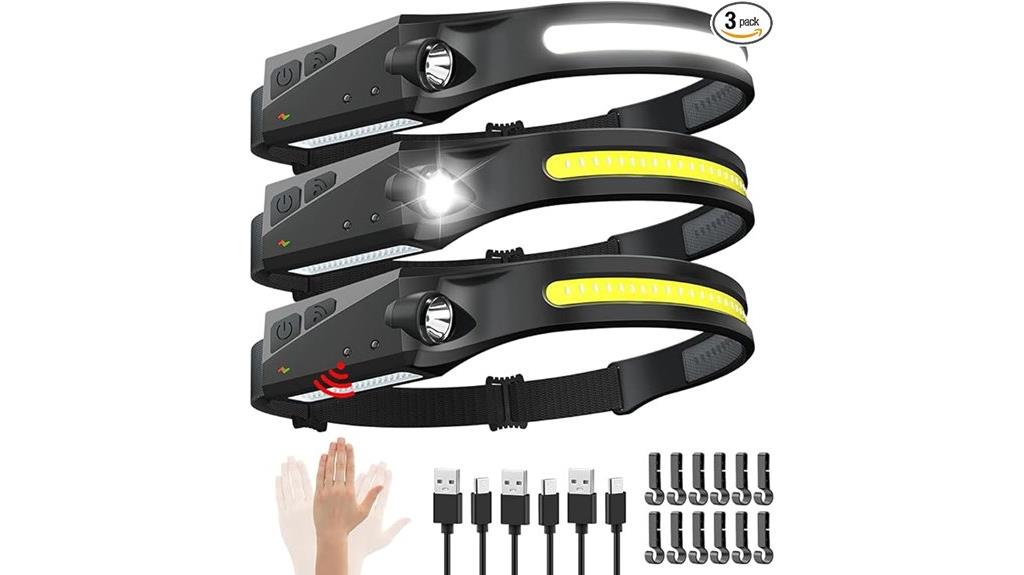 rechargeable headlamp with motion sensor
