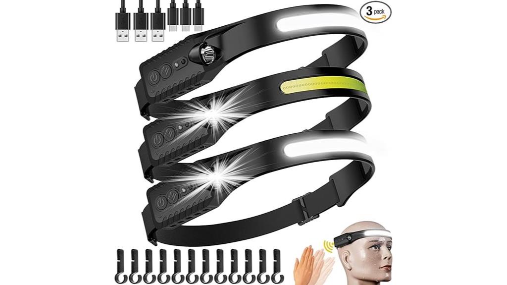 rechargeable led headlamps pack