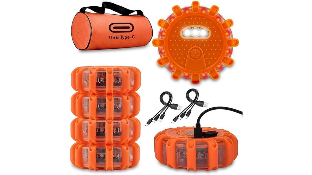 rechargeable magnetic emergency flares