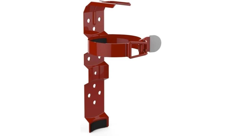 red steel extinguisher bracket